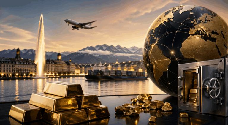 Genève centre mondial du négoce d’or avec lingots, transport sécurisé et réseau international