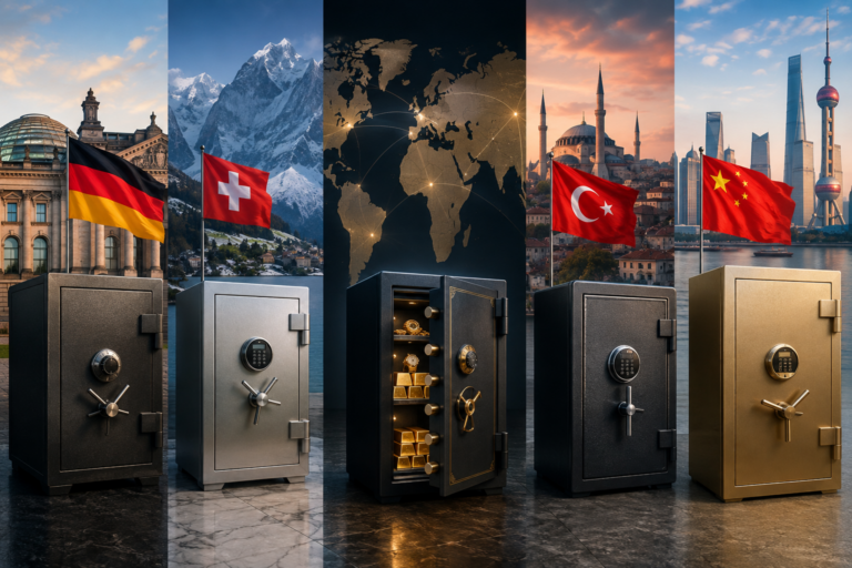 Coffres-forts comparant les savoir-faire de la Suisse, de l’Allemagne, de la Turquie et de la Chine