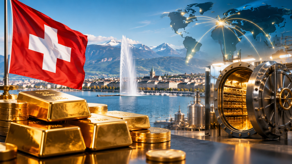 La Suisse, coffre-fort du monde avec lingots d’or, coffre-fort et Genève