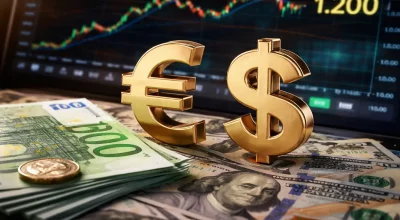 Graphique du taux de change EUR/USD montrant la hausse de l’euro face au dollar sur les marchés financiers en 2026
