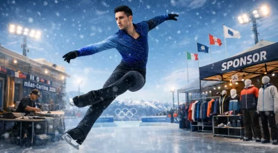 Patinage artistique hommes JO 2026 Milan Cortina illustration économie sponsors marché olympique